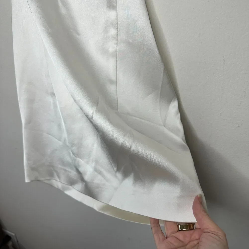 Gauge81 Marta White Satin Cut Out Square Neck Sleeveless Open Side Tie Back  SM - Picture 5 of 13